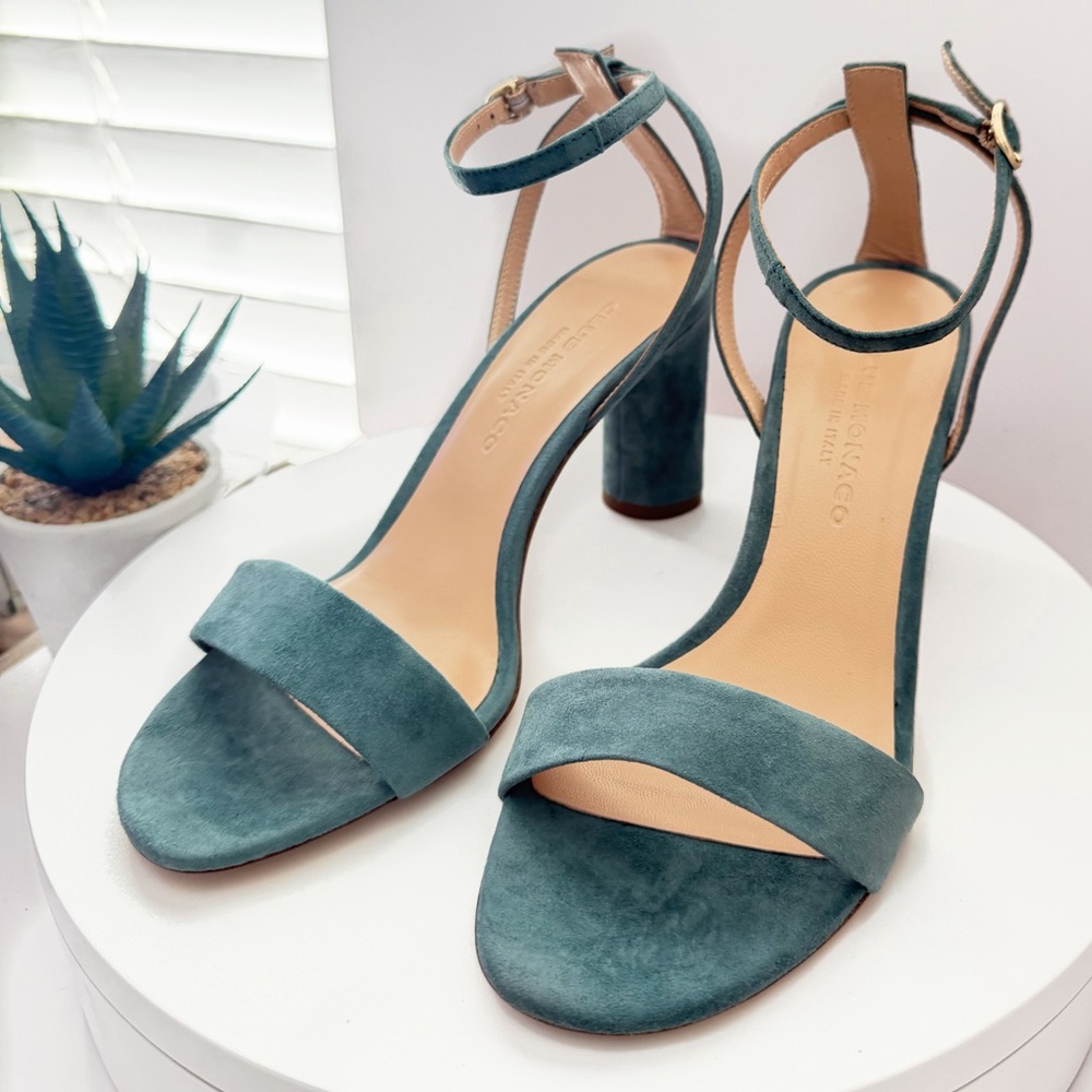 Club Monaco ($279) Gabieh Teal Blue Lagoon Heel Sandals Women’s Size 8.5